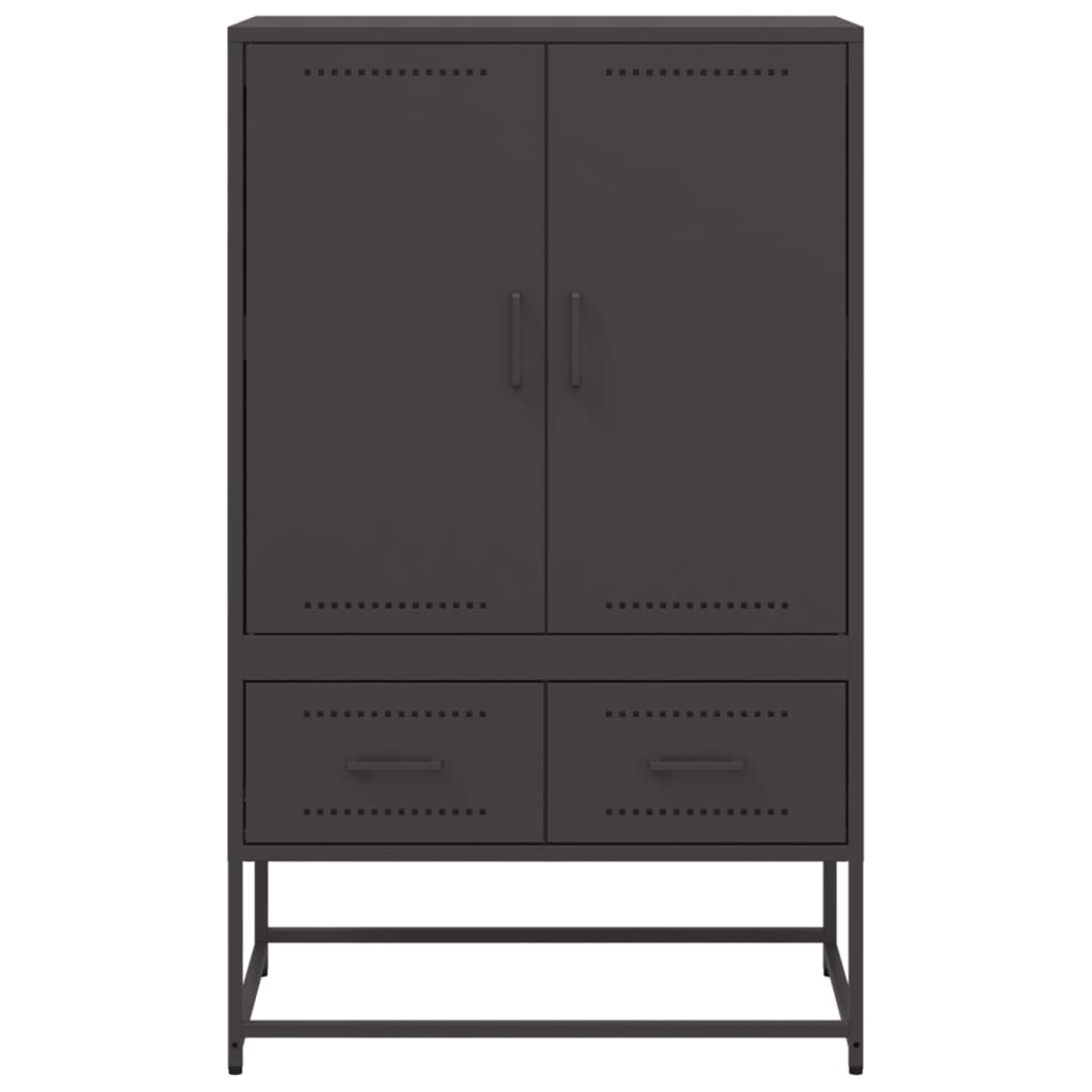 VidaXL Hoge kast 68x39x111,5 cm koudgewalst staal zwart
