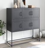 VidaXL Dressoir 100,5x39x107 cm koudgewalst staal antracietkleurig