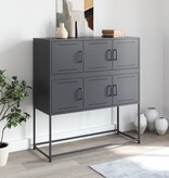 VidaXL Dressoir 100,5x39x107 cm koudgewalst staal antracietkleurig