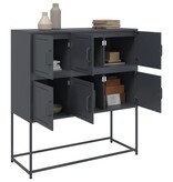 VidaXL Dressoir 100,5x39x107 cm koudgewalst staal antracietkleurig