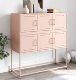 VidaXL Dressoir 100,5x39x107 cm koudgewalst staal roze