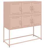 VidaXL Dressoir 100,5x39x107 cm koudgewalst staal roze
