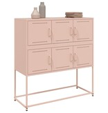 VidaXL Dressoir 100,5x39x107 cm koudgewalst staal roze