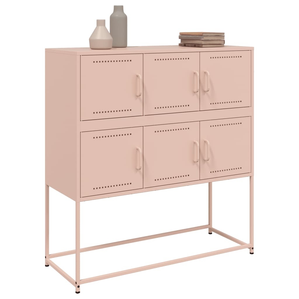 VidaXL Dressoir 100,5x39x107 cm koudgewalst staal roze