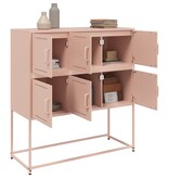 VidaXL Dressoir 100,5x39x107 cm koudgewalst staal roze