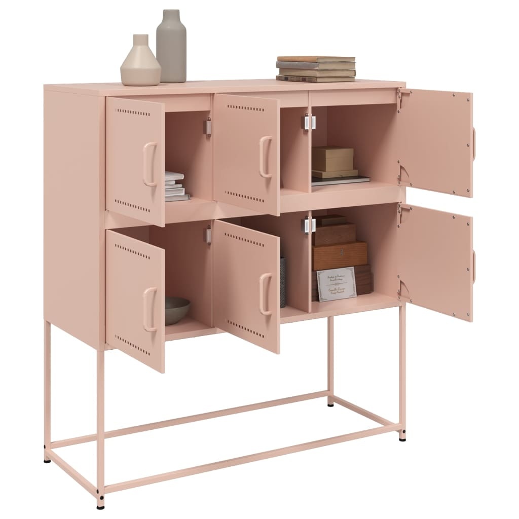 VidaXL Dressoir 100,5x39x107 cm koudgewalst staal roze