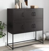 VidaXL Dressoir 100,5x39x107 cm koudgewalst staal zwart