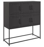 VidaXL Dressoir 100,5x39x107 cm koudgewalst staal zwart