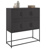 VidaXL Dressoir 100,5x39x107 cm koudgewalst staal zwart