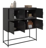 VidaXL Dressoir 100,5x39x107 cm koudgewalst staal zwart