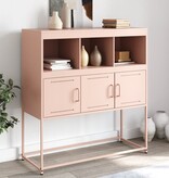 VidaXL Dressoir 100,5x39x107 cm koudgewalst staal roze