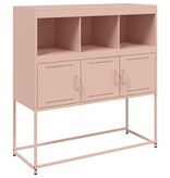VidaXL Dressoir 100,5x39x107 cm koudgewalst staal roze