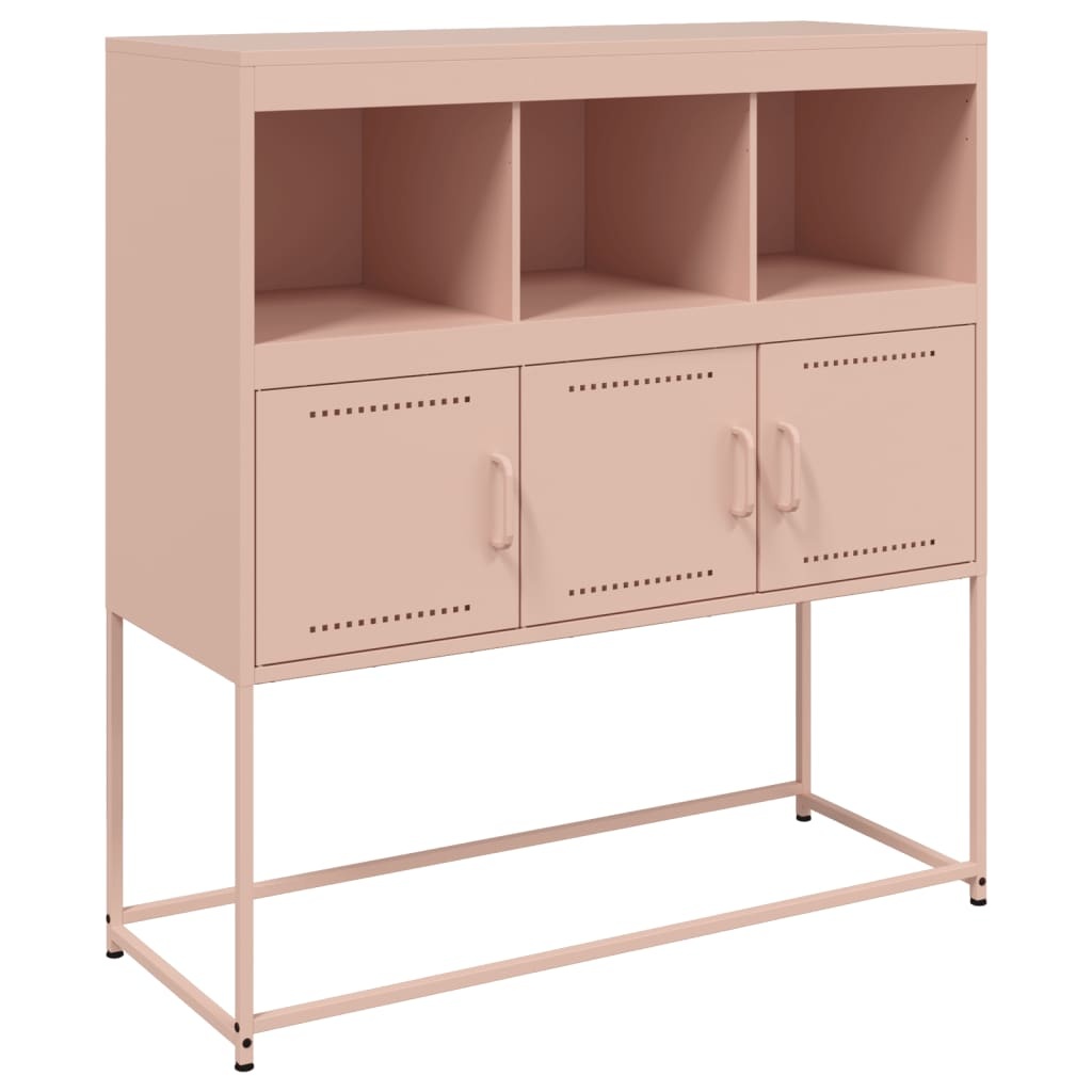 VidaXL Dressoir 100,5x39x107 cm koudgewalst staal roze