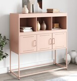 VidaXL Dressoir 100,5x39x107 cm koudgewalst staal roze
