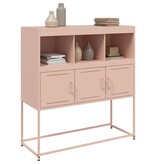 VidaXL Dressoir 100,5x39x107 cm koudgewalst staal roze