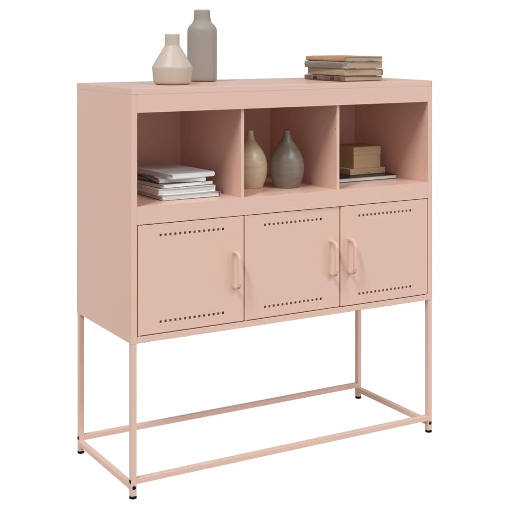 VidaXL Dressoir 100,5x39x107 cm koudgewalst staal roze