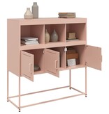 VidaXL Dressoir 100,5x39x107 cm koudgewalst staal roze
