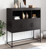 VidaXL Dressoir 100,5x39x107 cm koudgewalst staal zwart
