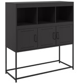 VidaXL Dressoir 100,5x39x107 cm koudgewalst staal zwart