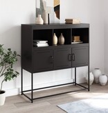 VidaXL Dressoir 100,5x39x107 cm koudgewalst staal zwart
