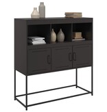 VidaXL Dressoir 100,5x39x107 cm koudgewalst staal zwart