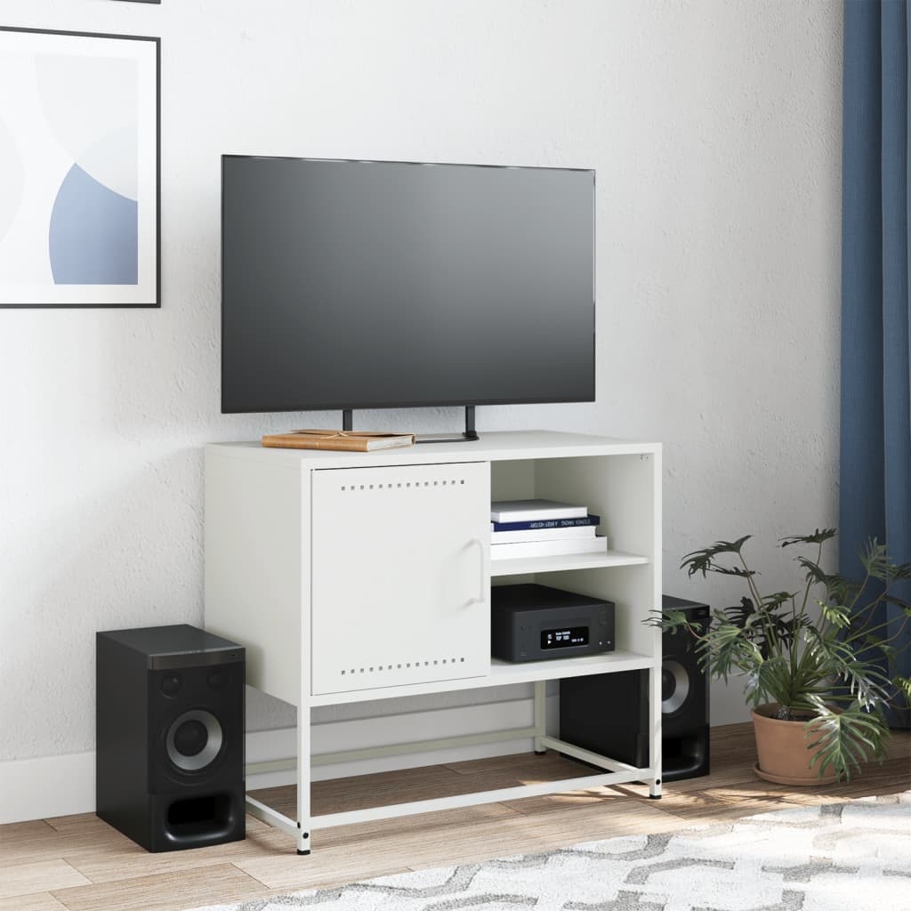 VidaXL Tv-meubel 100,5x39x60,5 cm staal olijfgroen