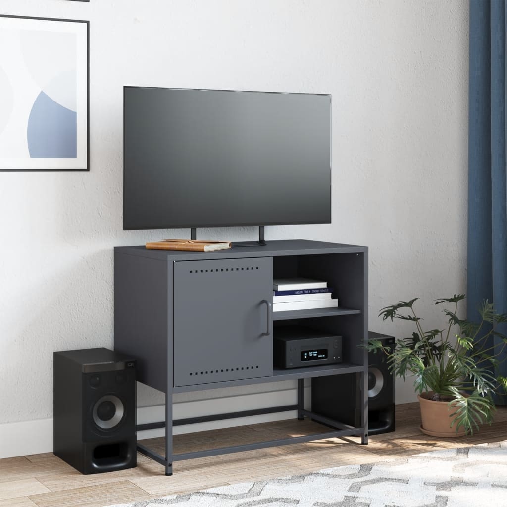 VidaXL Tv-meubel 100,5x39x60,5 cm staal roze