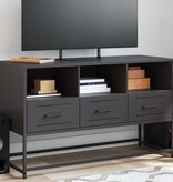 VidaXL Tv-meubel 100,5x39x60,5 cm staal zwart