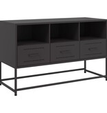 VidaXL Tv-meubel 100,5x39x60,5 cm staal zwart