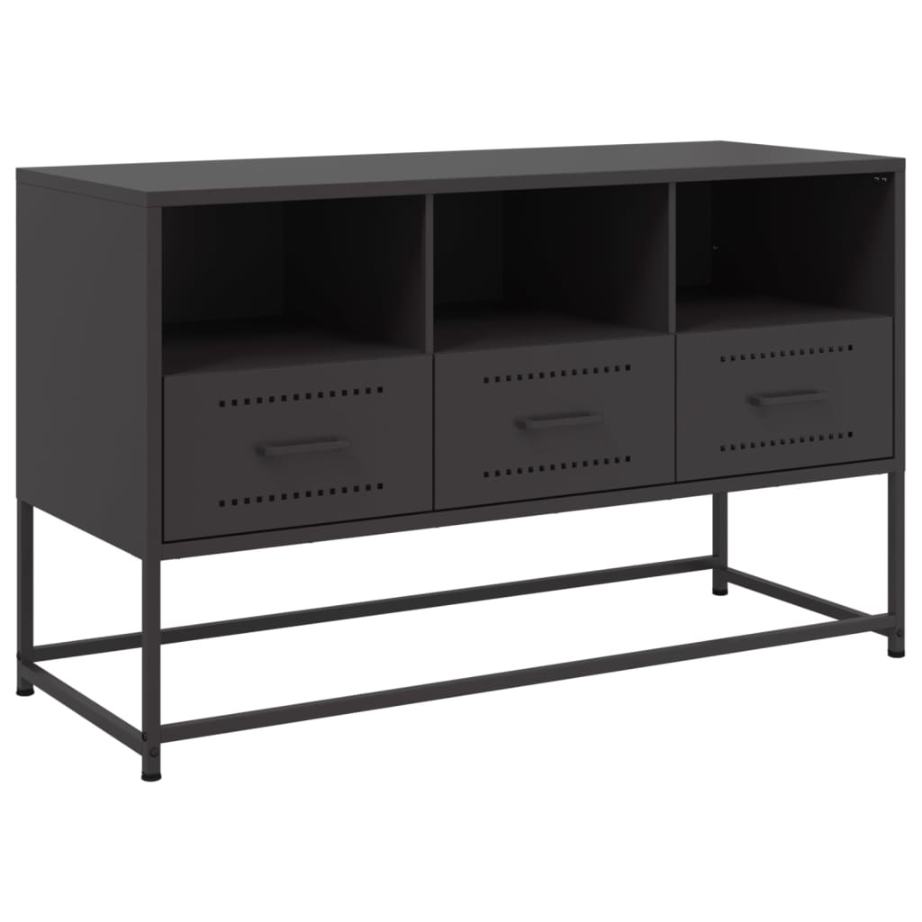 VidaXL Tv-meubel 100,5x39x60,5 cm staal zwart