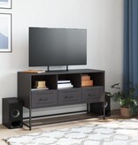 VidaXL Tv-meubel 100,5x39x60,5 cm staal zwart