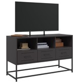 VidaXL Tv-meubel 100,5x39x60,5 cm staal zwart