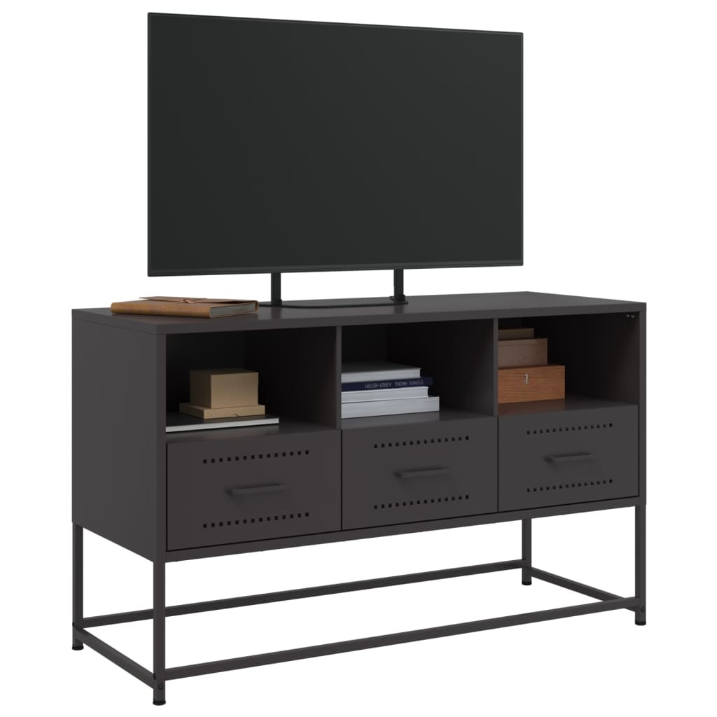 VidaXL Tv-meubel 100,5x39x60,5 cm staal zwart