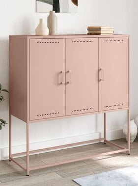 VidaXL Hoge kast 100,5x39x107 cm staal roze