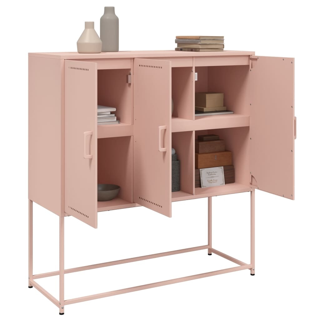 VidaXL Hoge kast 100,5x39x107 cm staal roze