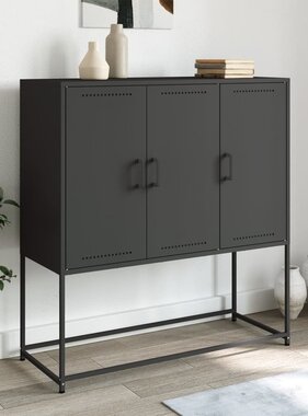VidaXL Hoge kast 100,5x39x107 cm staal zwart