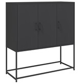 VidaXL Hoge kast 100,5x39x107 cm staal zwart