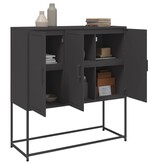 VidaXL Hoge kast 100,5x39x107 cm staal zwart
