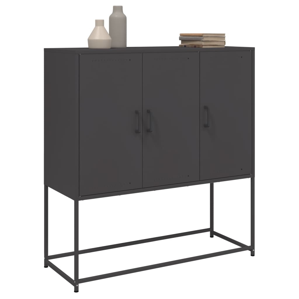 VidaXL Hoge kast 100,5x39x107 cm staal zwart