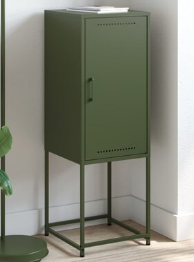 VidaXL Hoge kast 36x39x107 cm staal olijfgroen