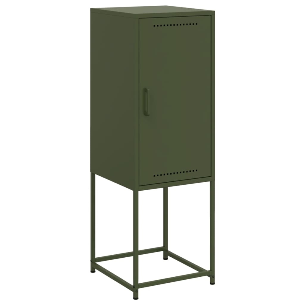 VidaXL Hoge kast 36x39x107 cm staal olijfgroen