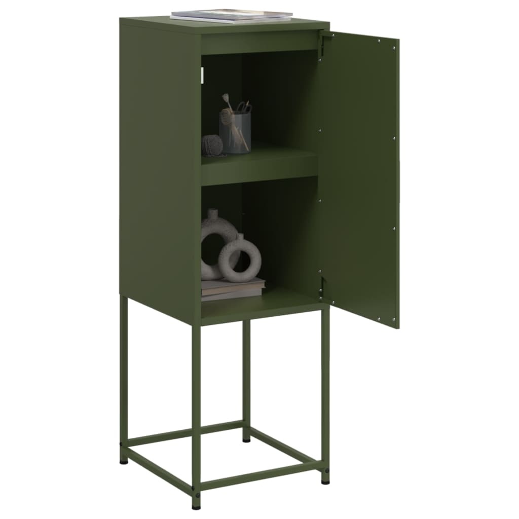VidaXL Hoge kast 36x39x107 cm staal olijfgroen