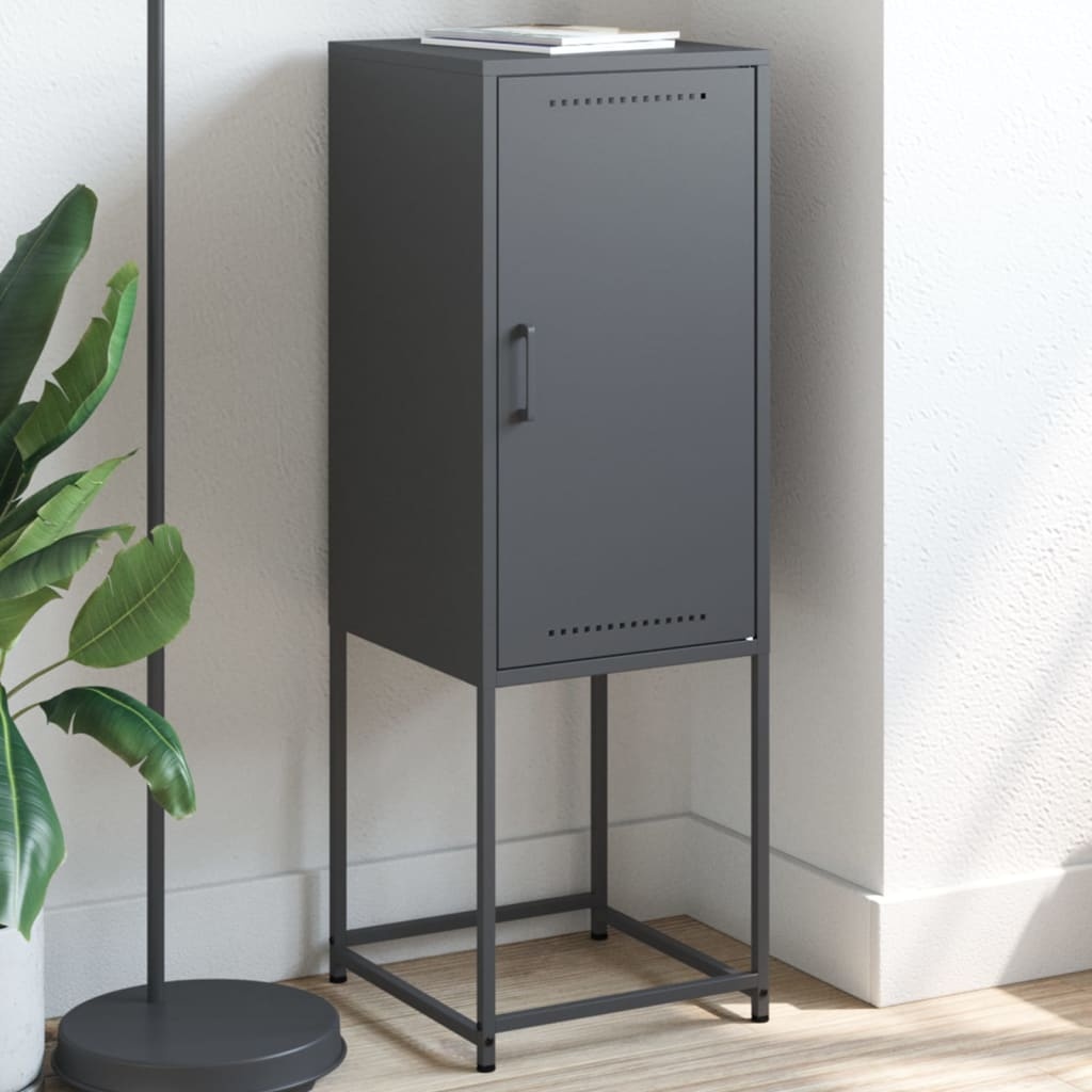 VidaXL Hoge kast 36x39x107 cm staal antracietkleurig