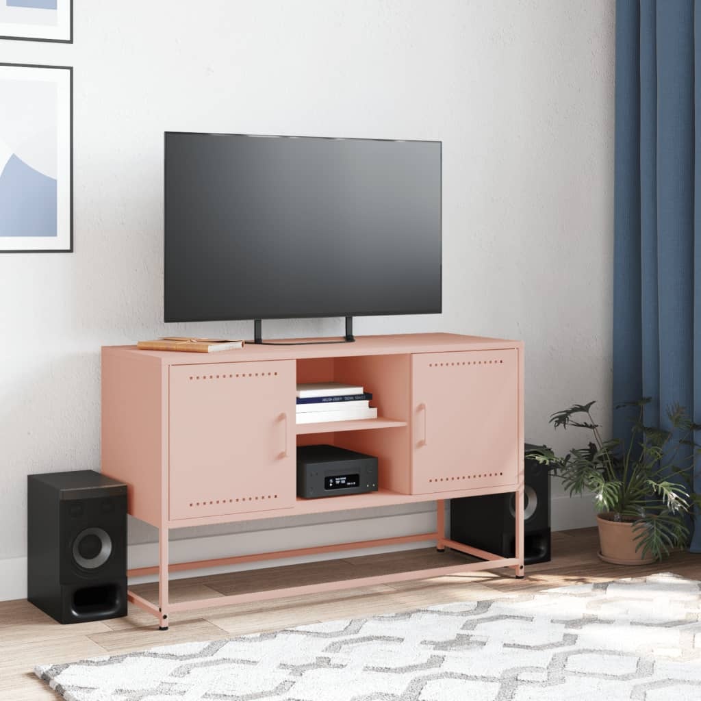 VidaXL Hoge kast 36x39x123 cm staal roze