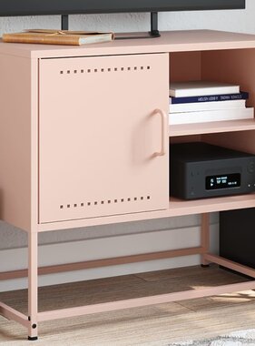 VidaXL Tv-meubel 68x39x60,5 cm staal roze