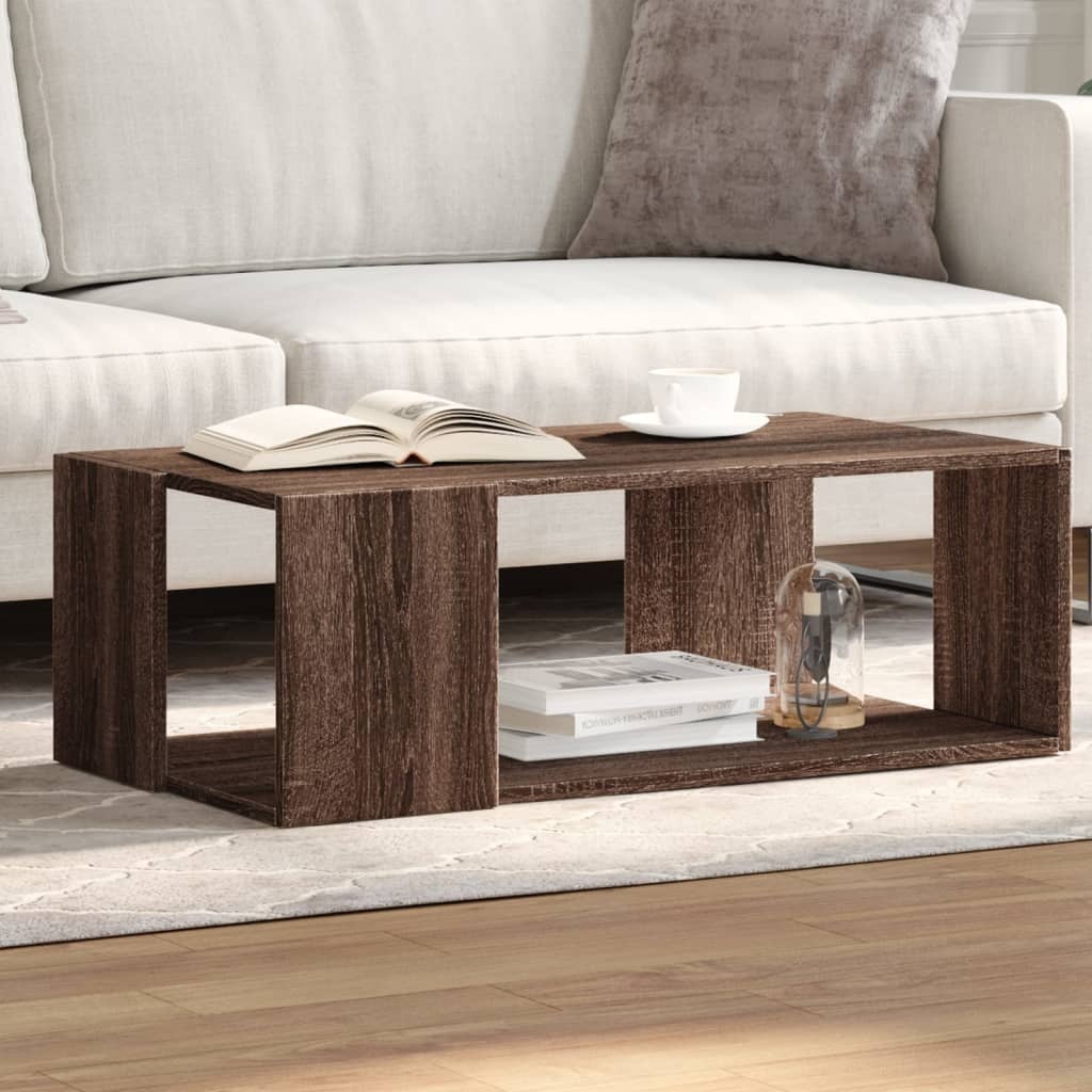 VidaXL Salontafel 89,5x48x30 cm bewerkt hout bruin eikenkleurig