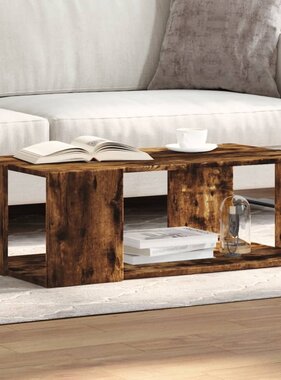 VidaXL Salontafel 89,5x48x30 cm bewerkt hout gerookt eikenkleurig