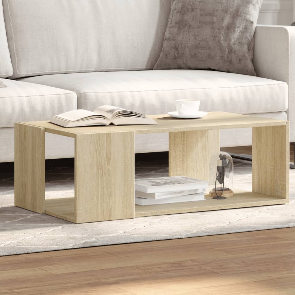 VidaXL Salontafel 89,5x48x30 cm bewerkt hout sonoma eikenkleurig