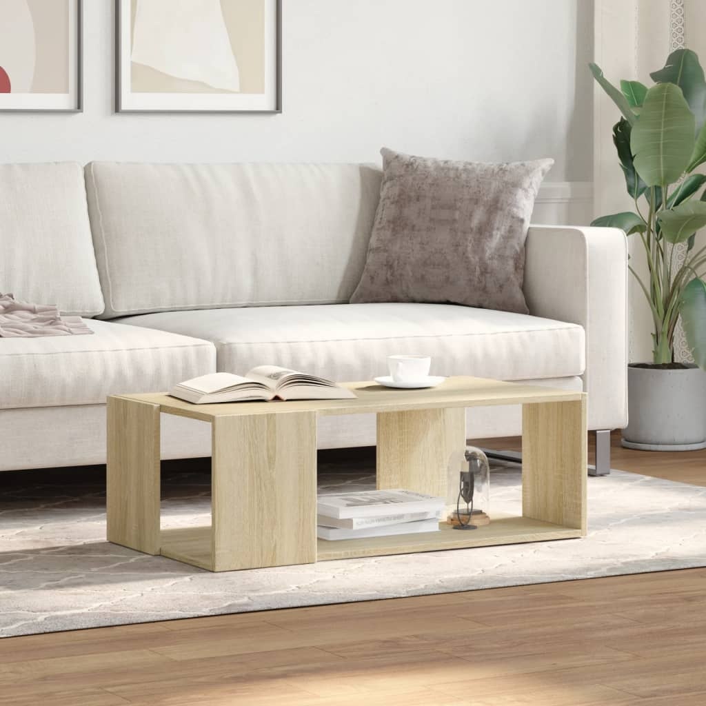 VidaXL Salontafel 89,5x48x30 cm bewerkt hout sonoma eikenkleurig