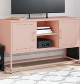 VidaXL Tv-meubel 100,5x39x60,5 cm staal roze